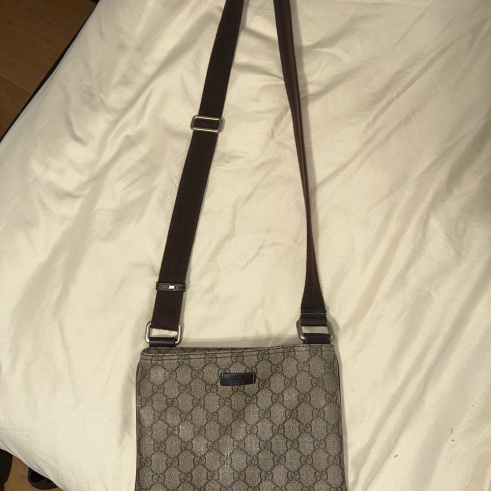 Gucci Brown Messenger Bag with Signature Monogram